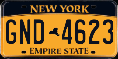 NY license plate GND4623