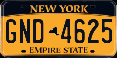 NY license plate GND4625