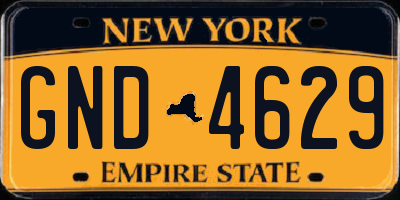 NY license plate GND4629