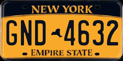 NY license plate GND4632