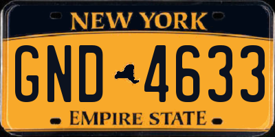NY license plate GND4633