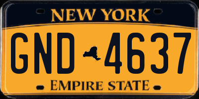 NY license plate GND4637