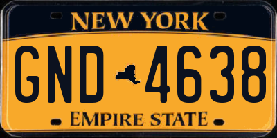 NY license plate GND4638