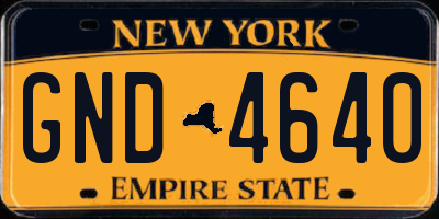 NY license plate GND4640