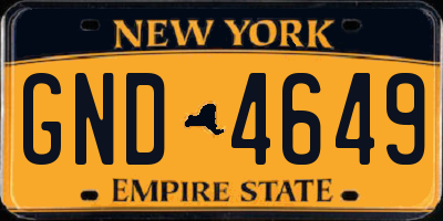 NY license plate GND4649