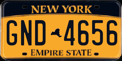 NY license plate GND4656