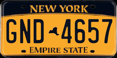 NY license plate GND4657
