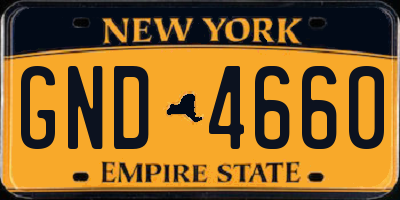 NY license plate GND4660