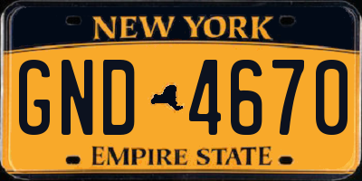 NY license plate GND4670
