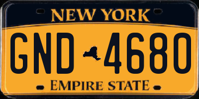 NY license plate GND4680