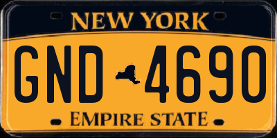 NY license plate GND4690