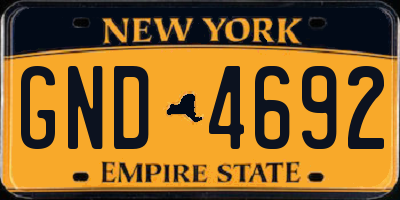 NY license plate GND4692
