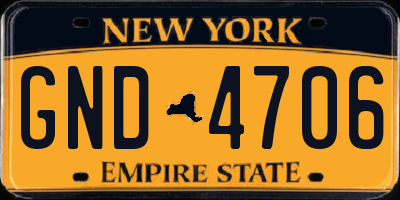 NY license plate GND4706