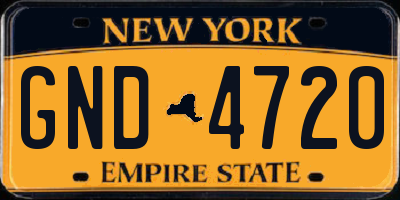 NY license plate GND4720