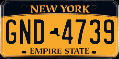 NY license plate GND4739