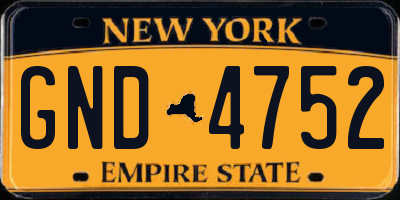 NY license plate GND4752