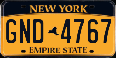 NY license plate GND4767