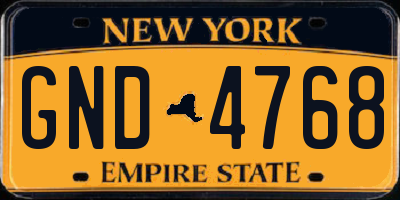 NY license plate GND4768