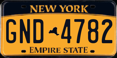 NY license plate GND4782