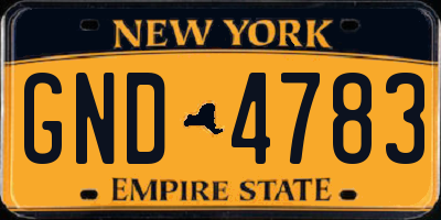 NY license plate GND4783