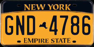 NY license plate GND4786
