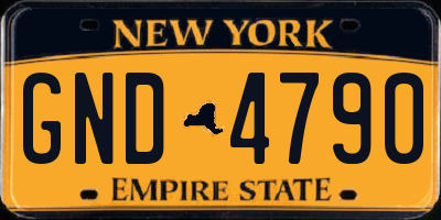 NY license plate GND4790