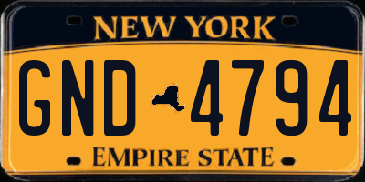 NY license plate GND4794