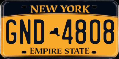 NY license plate GND4808
