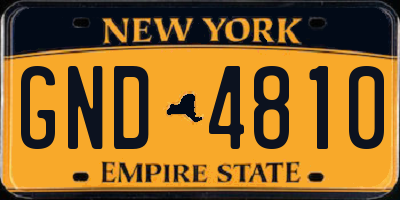 NY license plate GND4810