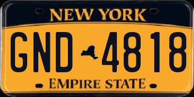 NY license plate GND4818