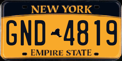 NY license plate GND4819