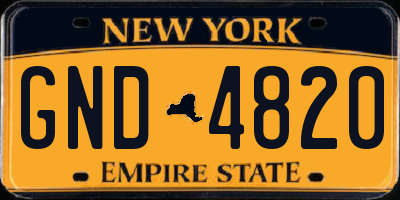 NY license plate GND4820