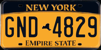 NY license plate GND4829