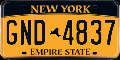 NY license plate GND4837