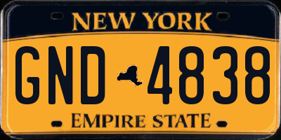 NY license plate GND4838