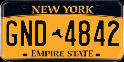 NY license plate GND4842