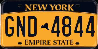 NY license plate GND4844