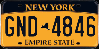 NY license plate GND4846