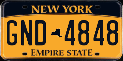 NY license plate GND4848