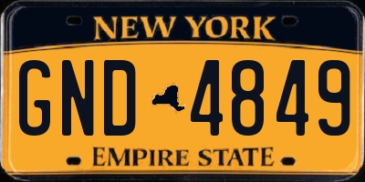 NY license plate GND4849