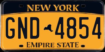 NY license plate GND4854