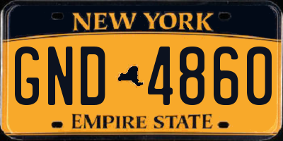 NY license plate GND4860