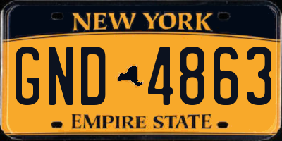 NY license plate GND4863