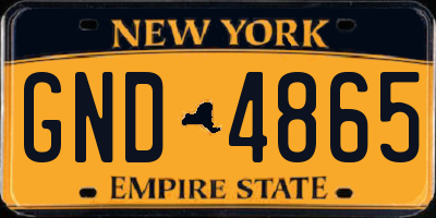 NY license plate GND4865