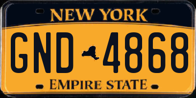 NY license plate GND4868