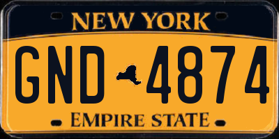 NY license plate GND4874