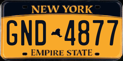 NY license plate GND4877