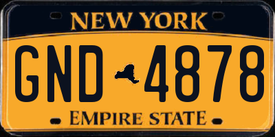 NY license plate GND4878