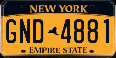 NY license plate GND4881