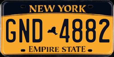 NY license plate GND4882